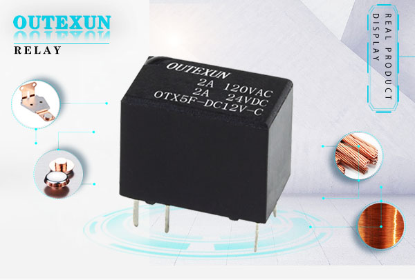 OTX5FF继电器--6脚六脚3V5V9V12V24V48V2A1A转换12.4 x 7.4 x 10,OUTEXUN,YYH,OTX电磁功率继电器,超小型继电器
