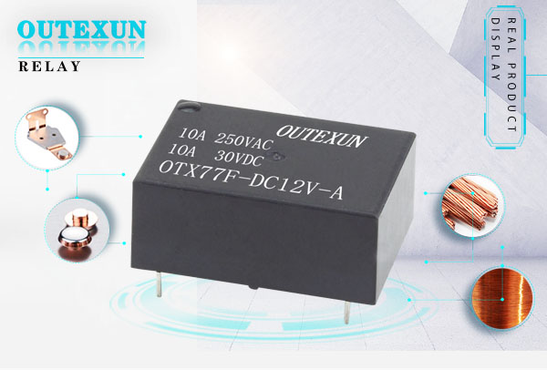 OTX77F继电器--4脚四脚3V5V9V12V24V48V12A常开18.4×15.2×10.2,OUTEXUN,YYH,OTX电磁功率继电器,
