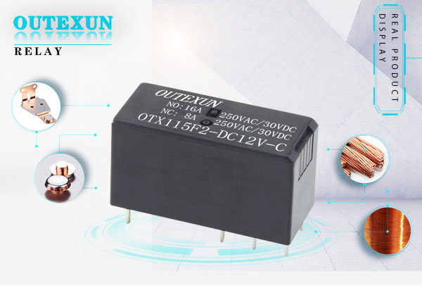 OTX115F2继电器--6脚六脚八脚8脚3V5V9V12V24V48V16A双开双闭常开转换29.5×12.7×15.7,OUTEXUN,YYH,OTX电磁功率继电器,