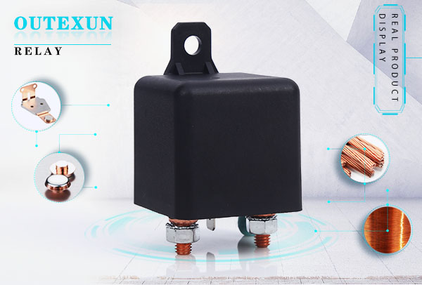 OTX85继电器--4脚四脚12V24V200A一组常开46×46×44.5,OUTEXUN,YYH,OTX电磁功率汽车继电器,